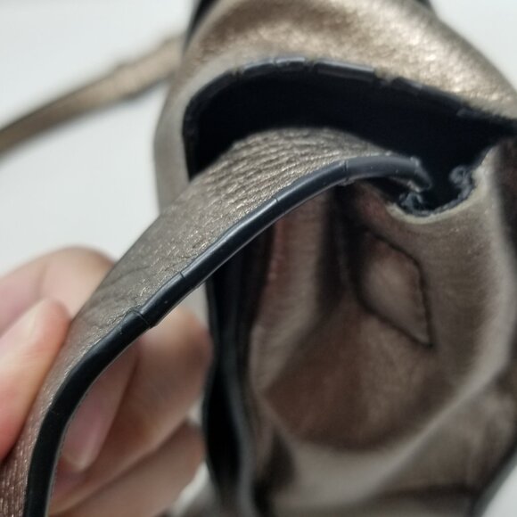 VIA SPIGA Bronze Metallic Leather Crossbody Bag w/ Adjustable Strap - Picture 14 of 16